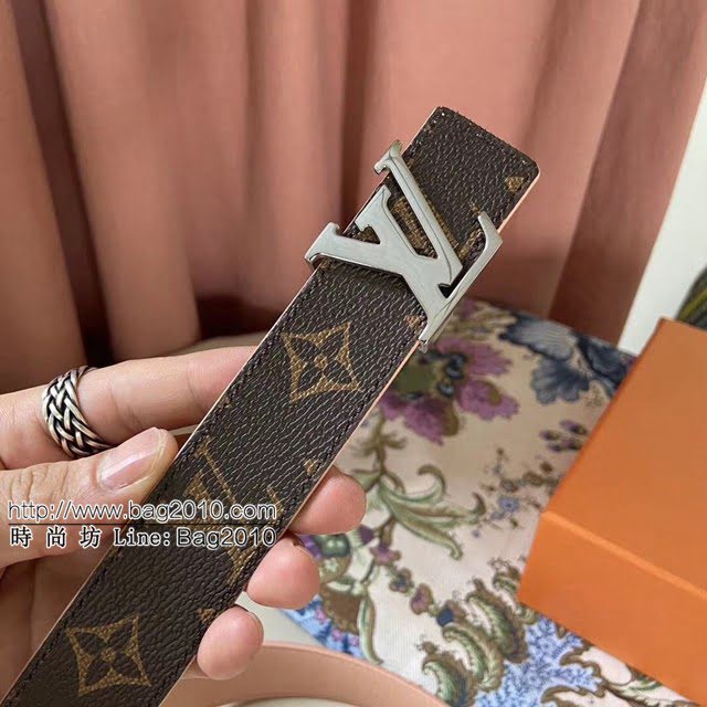 LV新款女士皮帶 路易威登Initiales雙面小牛皮腰帶  jjp1232